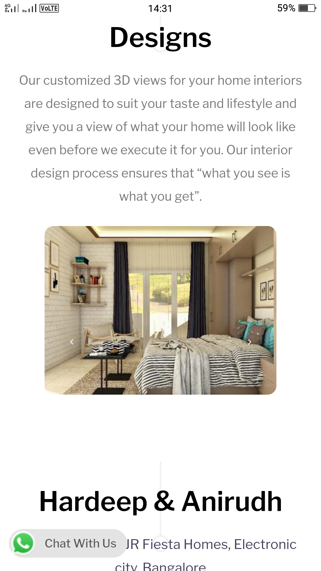 foyer2attic interior design website development screenshot